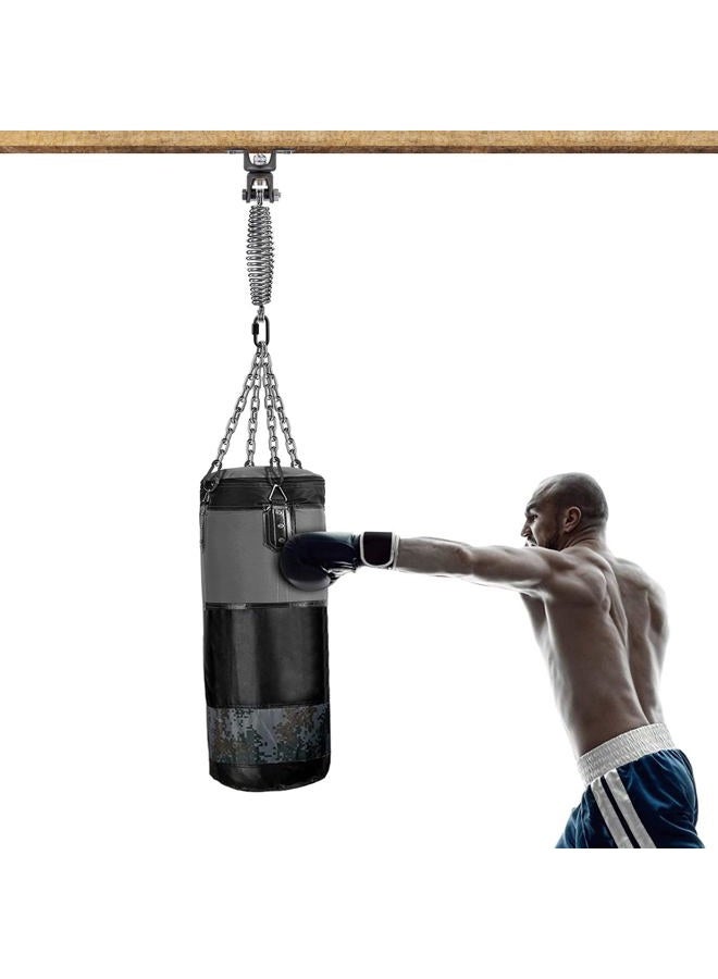 BeneLabel Heavy Duty Boxing Punching Bag Hanger Chain with Spring, 350 LB Capacity, 360° Rotation Wood Beam Holder with 4 Chains and 4 Carabiners, 2 Hexagon Wood Screws and 2 Expansion Screws. - Image 5