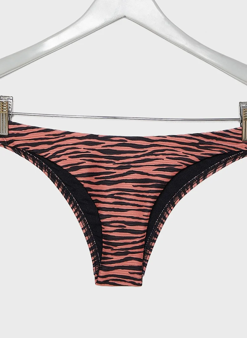 TOPSHOP Zebra Print Bikini Bottom