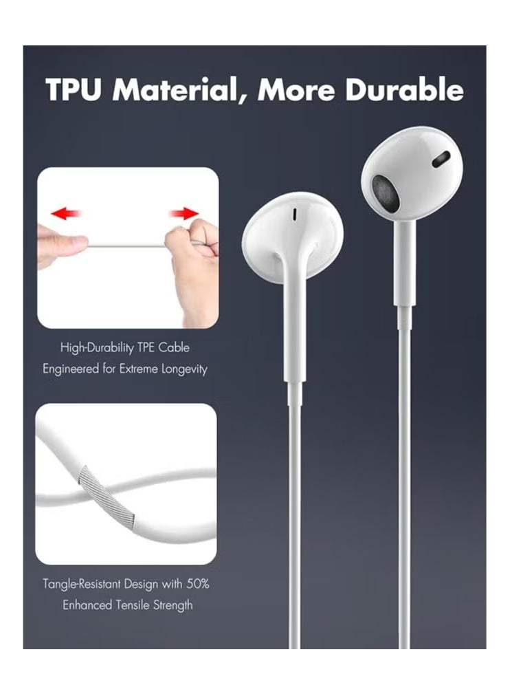 Liboer High-Quality Wired Earphones with Lightning Connector (No need to connect to Bluetooth - just plug and play) - Image 4