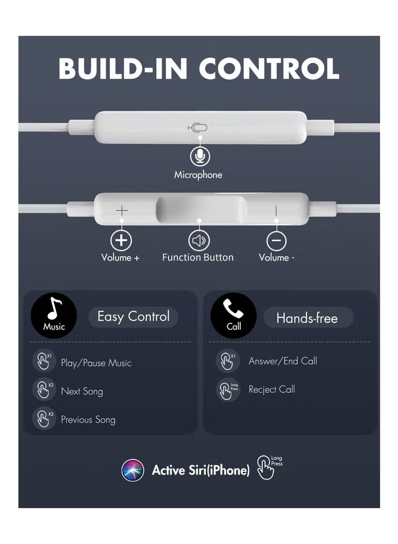 Liboer High-Quality Wired Earphones with Lightning Connector (No need to connect to Bluetooth - just plug and play) - Image 5