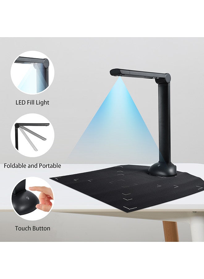 Document Camera Book Scanner A3 A4 Size with LED Fill Light HD 16 Mega-pixels High Speed Scanning Support Multi-Language OCR Software USB Port Compatible with Windows  - Image 4