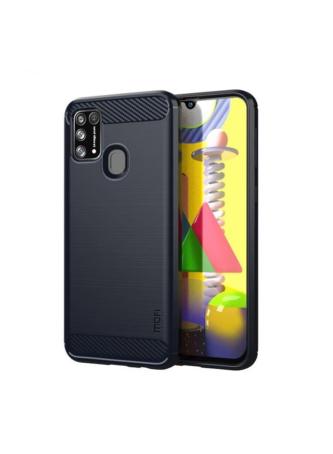 The Bros Case For Samsung Galaxy M31/ F41/ M21s/ M31 Prime Gentleness Series Brushed Texture Carbon Fiber Soft TPU Case