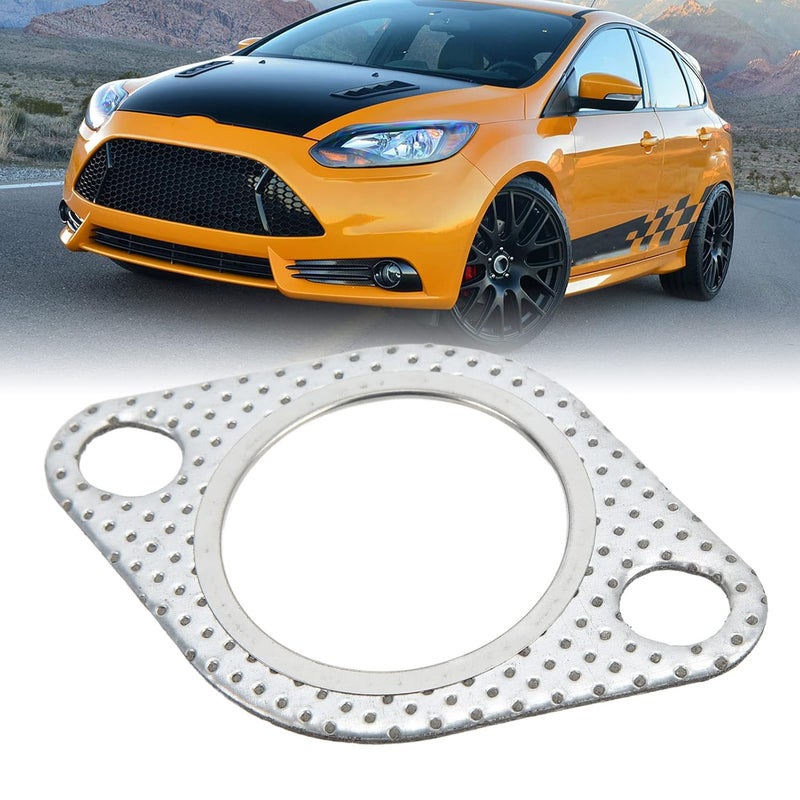 EVTSCAN Exhaust Pipe Flange Gasket,1.75in Exhaust Pipe Flange Gasket 2 Bolts Perforated Steel Universal for Turbo Elbows Down Pipes - Image 5