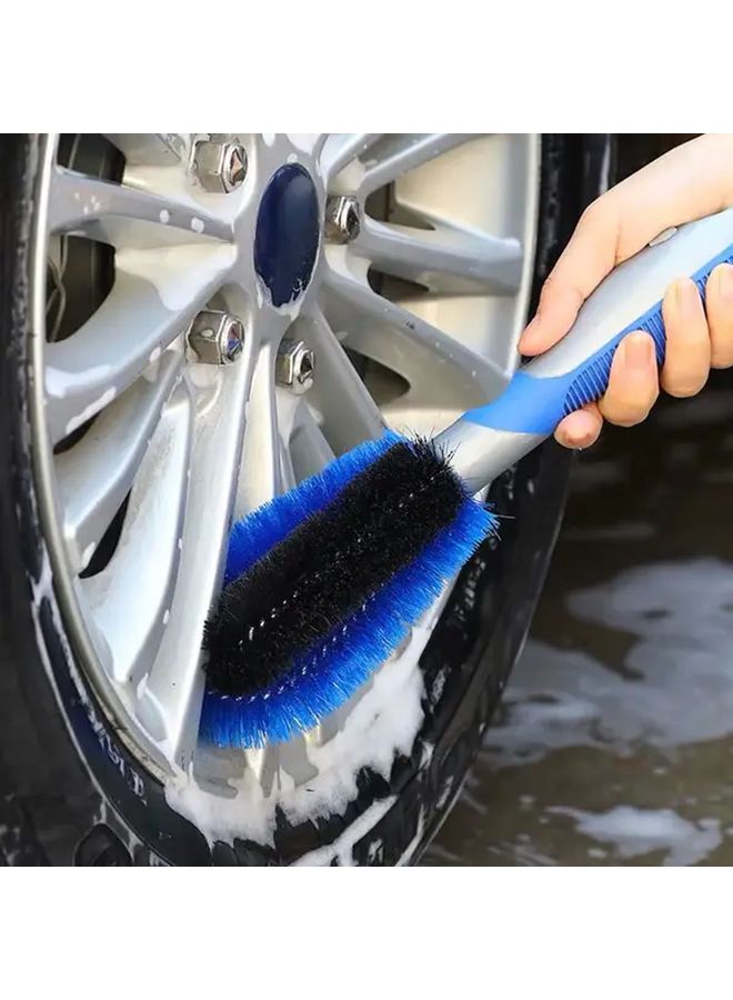 Blue Black Heavy Duty Wheel Brush Soft Bristles Efficient Tire Cleaning Tool for Cars Trucks SUVs Durable PVC Non Scratch - Image 1