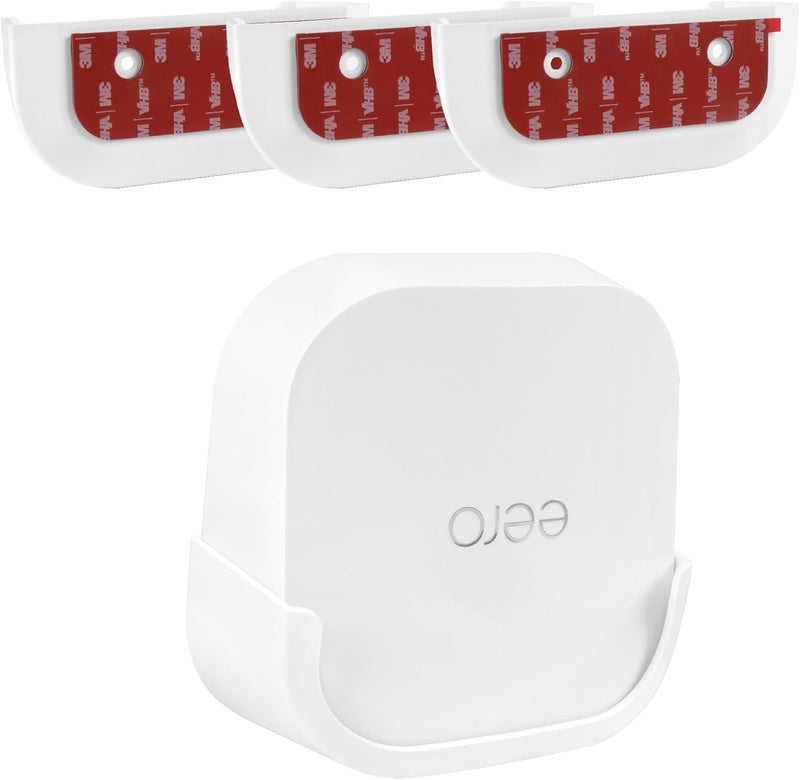 OkeMeeo Adhesive Wall Mount for eero 7 Dual-Band mesh Wi-Fi 7 Router, Two-Way Easy Installation (3 Pack) Router not Included - Image 1