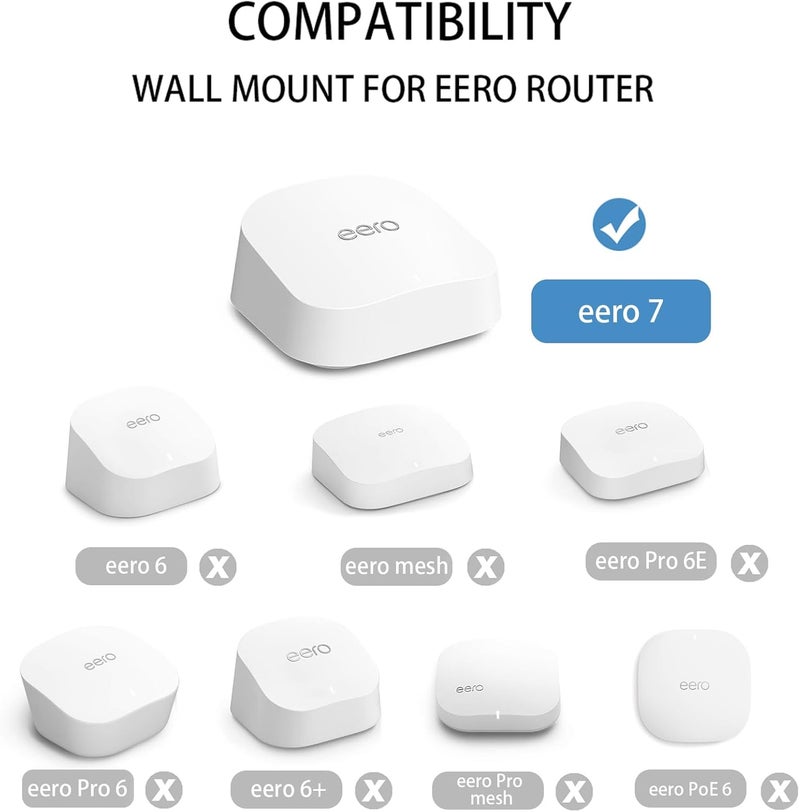 OkeMeeo Adhesive Wall Mount for eero 7 Dual-Band mesh Wi-Fi 7 Router, Two-Way Easy Installation (3 Pack) Router not Included - Image 2
