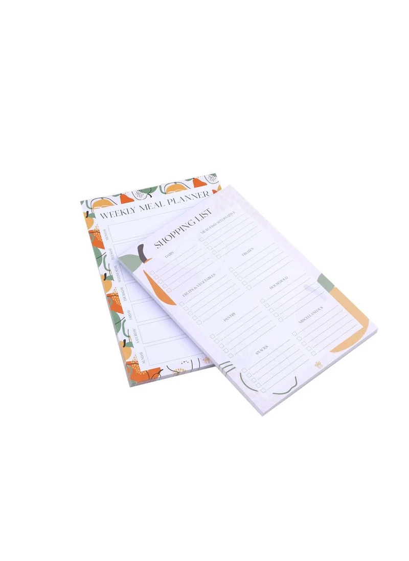 Prickly Pear Fruit Set Of 2 Magnetic Meal Planner With Shopping List