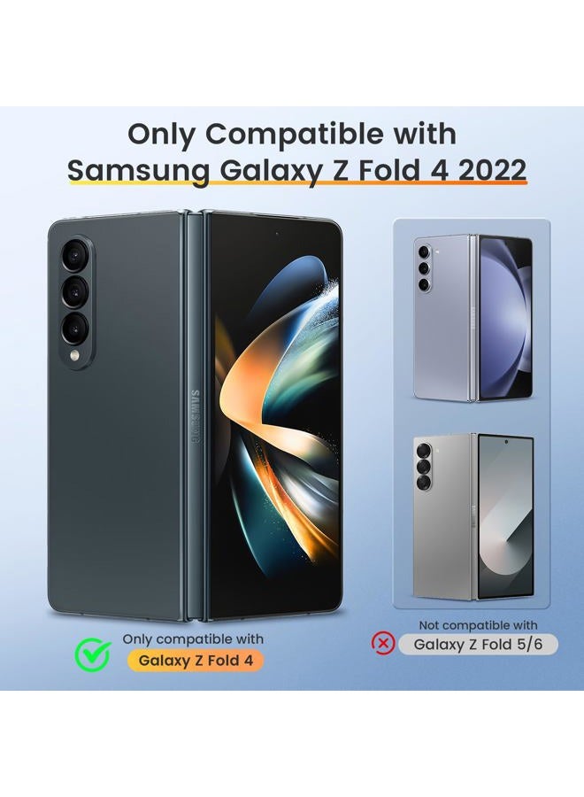 Vego for Z Fold 4 Case, Galaxy Z Fold 4 Case with Slide Camera Cover & Hinge Protection Case with Screen Protector 360°Magnetic Kickstand Protective Cover Case for Samsung Galaxy Z Fold 4 5G - Black - Image 2