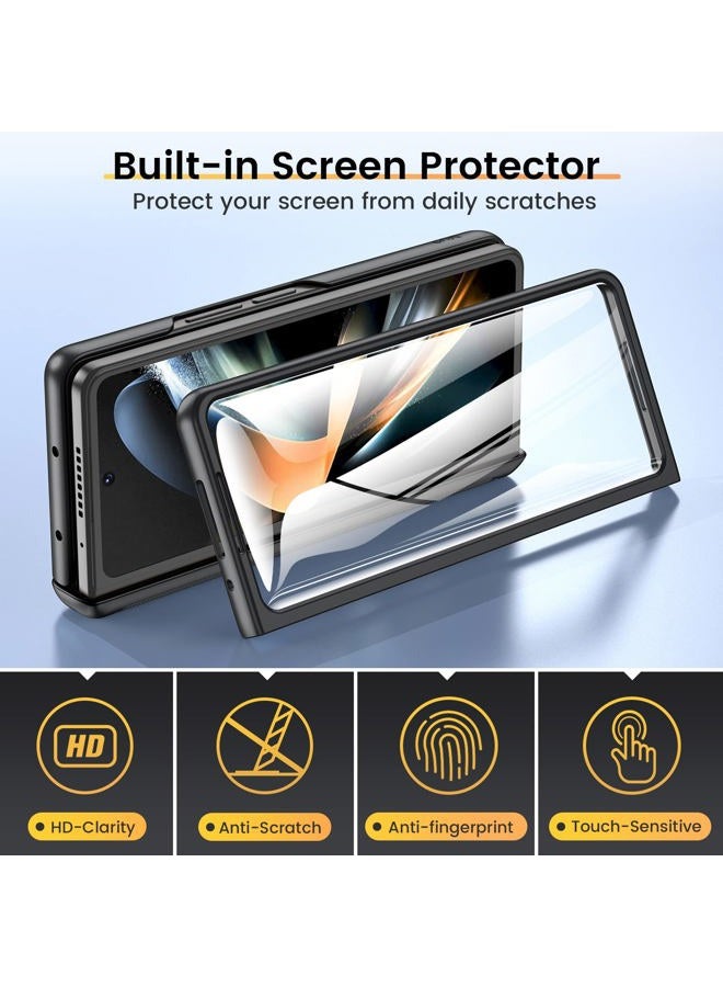 Vego for Z Fold 4 Case, Galaxy Z Fold 4 Case with Slide Camera Cover & Hinge Protection Case with Screen Protector 360°Magnetic Kickstand Protective Cover Case for Samsung Galaxy Z Fold 4 5G - Black - Image 5