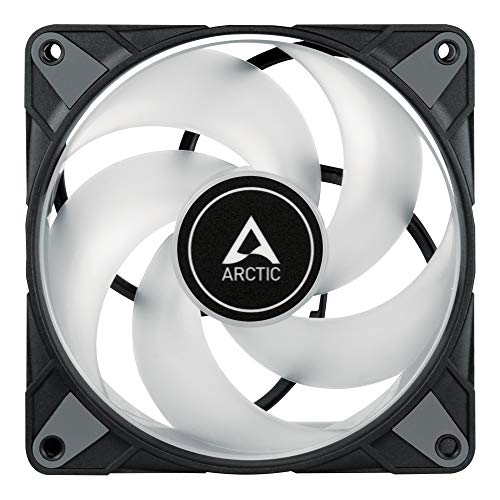 ARCTIC P12 PWM PST A-RGB - PC Fan, 120mm PWM Case Fan Optimized for Static Pressure, Semi-Passive: 200–2000 RPM (0 RPM <5%), 5V 3 pin ARGB LED, Single Fan - Black - Image 2