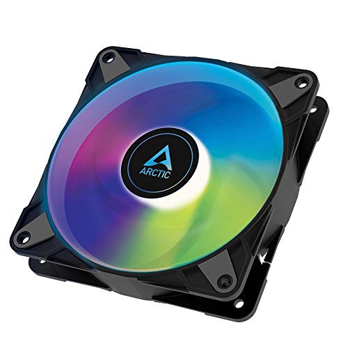 ARCTIC P12 PWM PST A-RGB - PC Fan, 120mm PWM Case Fan Optimized for Static Pressure, Semi-Passive: 200–2000 RPM (0 RPM <5%), 5V 3 pin ARGB LED, Single Fan - Black - Image 1