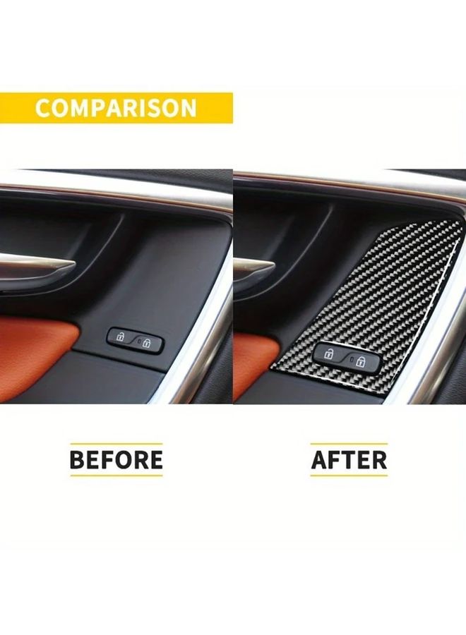 Carbon Fiber Door Lock Panel Cover Type B 1 Set 4 Pcs For Select Car Models - Image 4