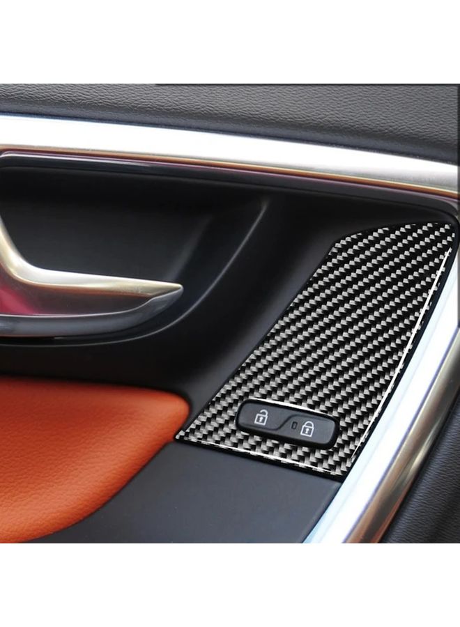 Carbon Fiber Door Lock Panel Cover Type B 1 Set 4 Pcs For Select Car Models - Image 3