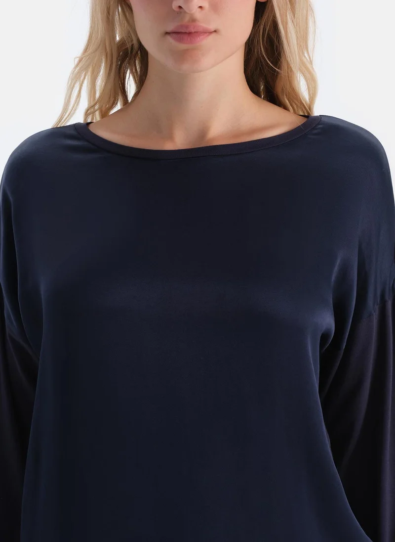dagi T-shirt & Trousers Pajama Set Crew Neck Modal Mid Rise Sleepwear