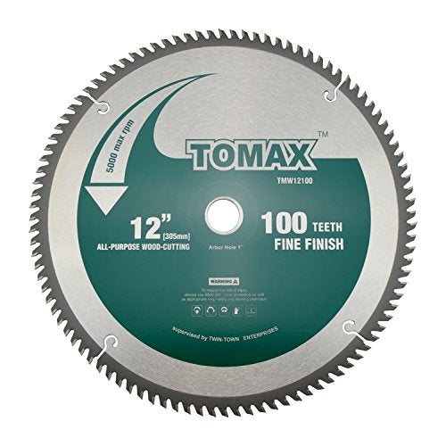 TOMAX 12-Inch 100 Tooth ATB Fine Finish Saw Blade with 1-Inch Arbor - Image 1