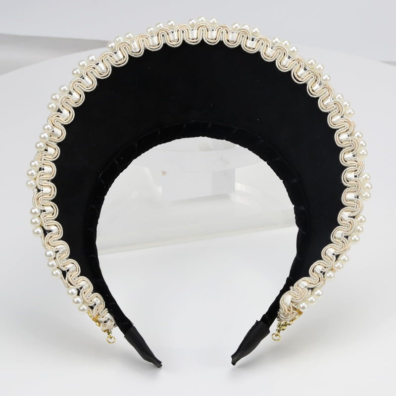 MYAYD Women's Palace Retro Tudor Hat Hair Accessories Crown Headwear Decoration Multicolor Handmade (Black) - Image 3