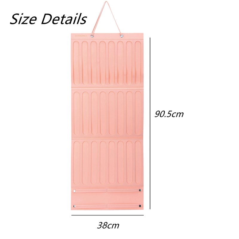 JOYMOMO Girly Pink Hair Accessory Organizer - Holder for Girls' Hair Bows, Clips, Ties & Scrunchies - Foldable Wall Mount Storage Caddy - Image 4