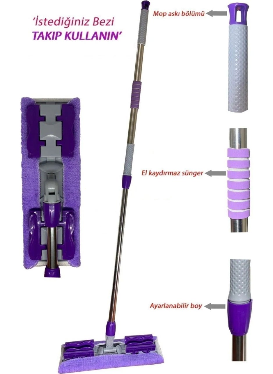 Tugomer - Stella Microfiber Mop with Clamp - Floor Wall Glass Cleaning Mop & Telescopic Mop Set with Clamp - Image 1