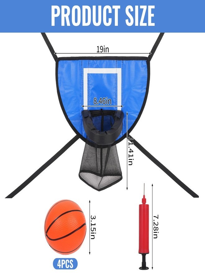 Hlimior Trampoline Basketball Hoop for Dunking with 4 Mini Balls and 1 Pump Durable Basketball Hoop for Trampoline Easy to Assemble with Universal Accessories (Blue) - Image 2