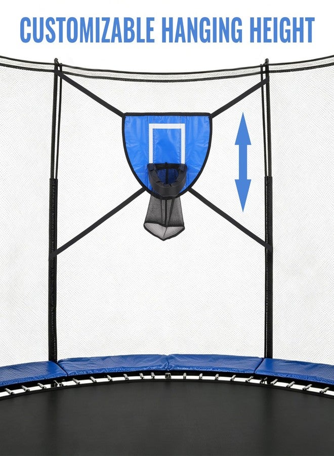 Hlimior Trampoline Basketball Hoop for Dunking with 4 Mini Balls and 1 Pump Durable Basketball Hoop for Trampoline Easy to Assemble with Universal Accessories (Blue) - Image 4