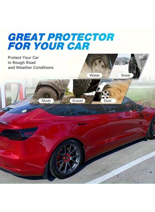 Universal Black Mudguard Set High Strength Plastic Mud Flaps For Car SUV Van - Image 5