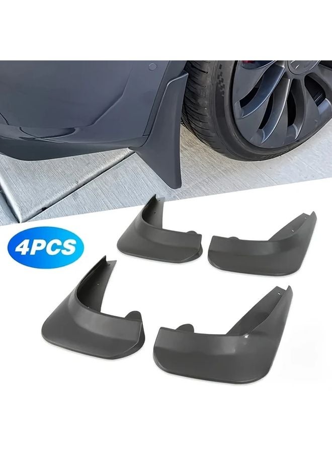 Universal Black Mudguard Set High Strength Plastic Mud Flaps For Car SUV Van - Image 3