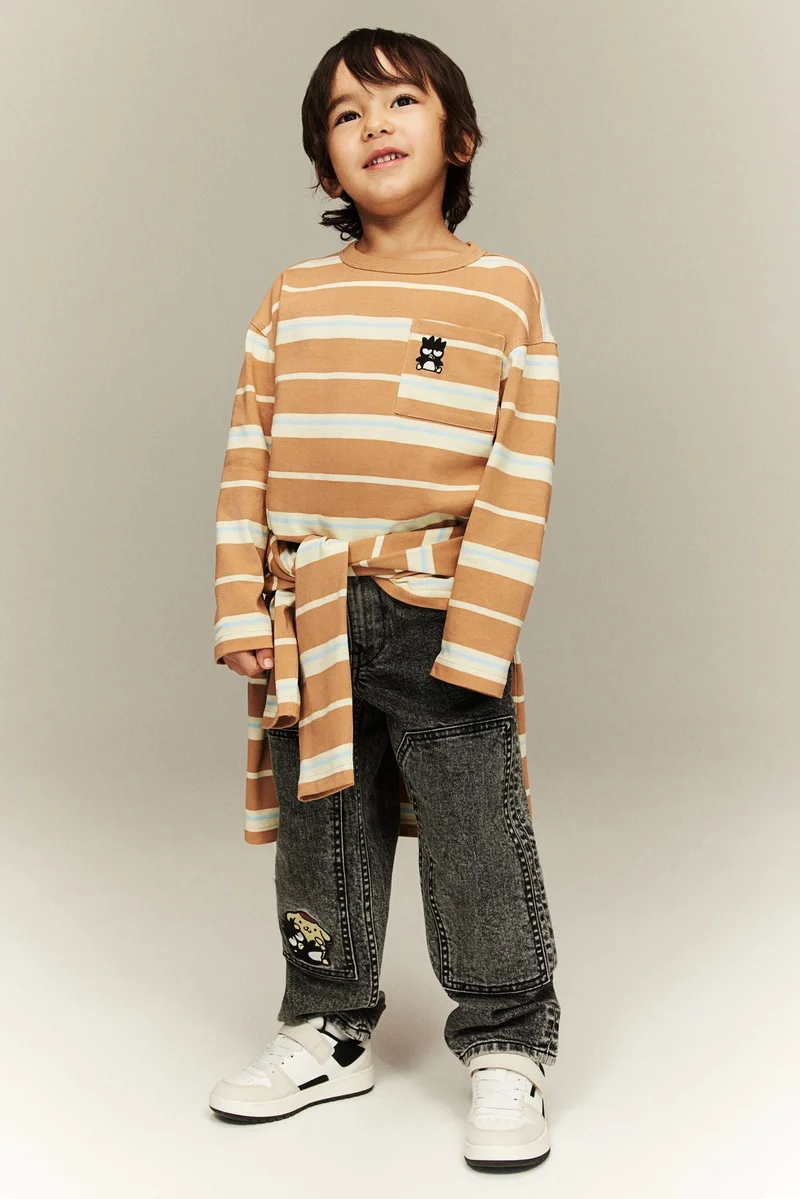 اتش اند ام تيشيرت قطن بأكمام طويلة