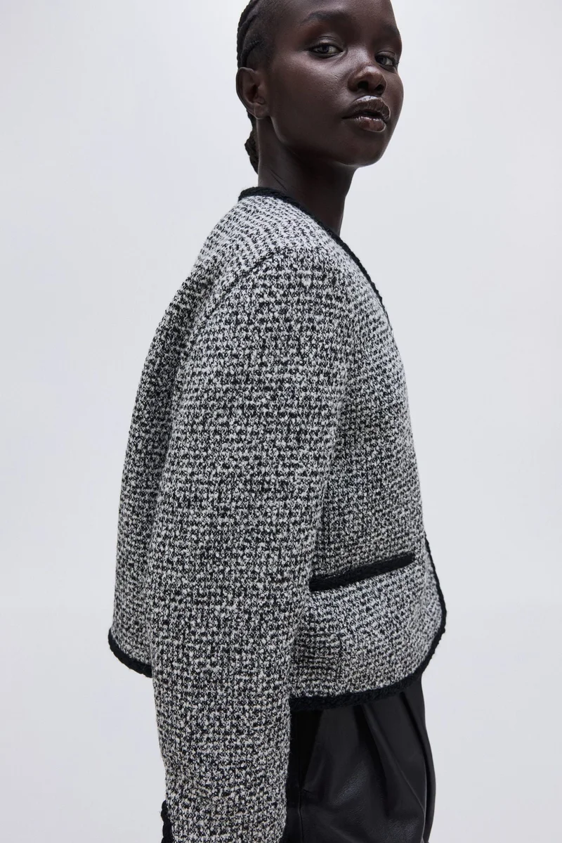 اتش اند ام جاكيت من نسيج بوكليه