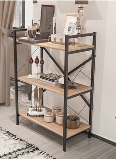 AGD Coffee Corner Table for Display and Storage, 3 Shelf Wood Side Table with Metal Frame Meets All Your Needs - Brown/Black  - Image 1