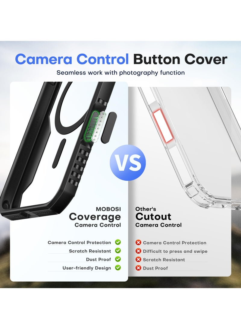 موبوسي حافظة iPhone 16 Pro Max [متوافقة مع MagSafe] [حماية كاملة من الصدمات] [مع واقي شاشة الخصوصية وواقي عدسة الكاميرا] حافظة هاتف مغناطيسية متينة وقوية مقاس 6.9 بوصة باللون الأسود.​ - Image 4