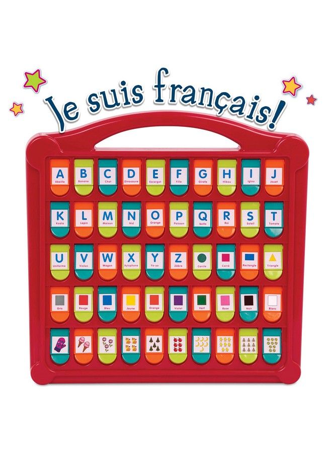 BATTAT لعبة الأبجدية الفرنسية لتعلم 50 لوحة منبثقة للأحرف والكلمات والأرقام والألوان والأشكال لعبة تعليمية للأطفال الصغار لعبة الغميضة الأبجدية للأطفال من سن 3 سنوات فما فوق (Bt2620Z) - Image 1