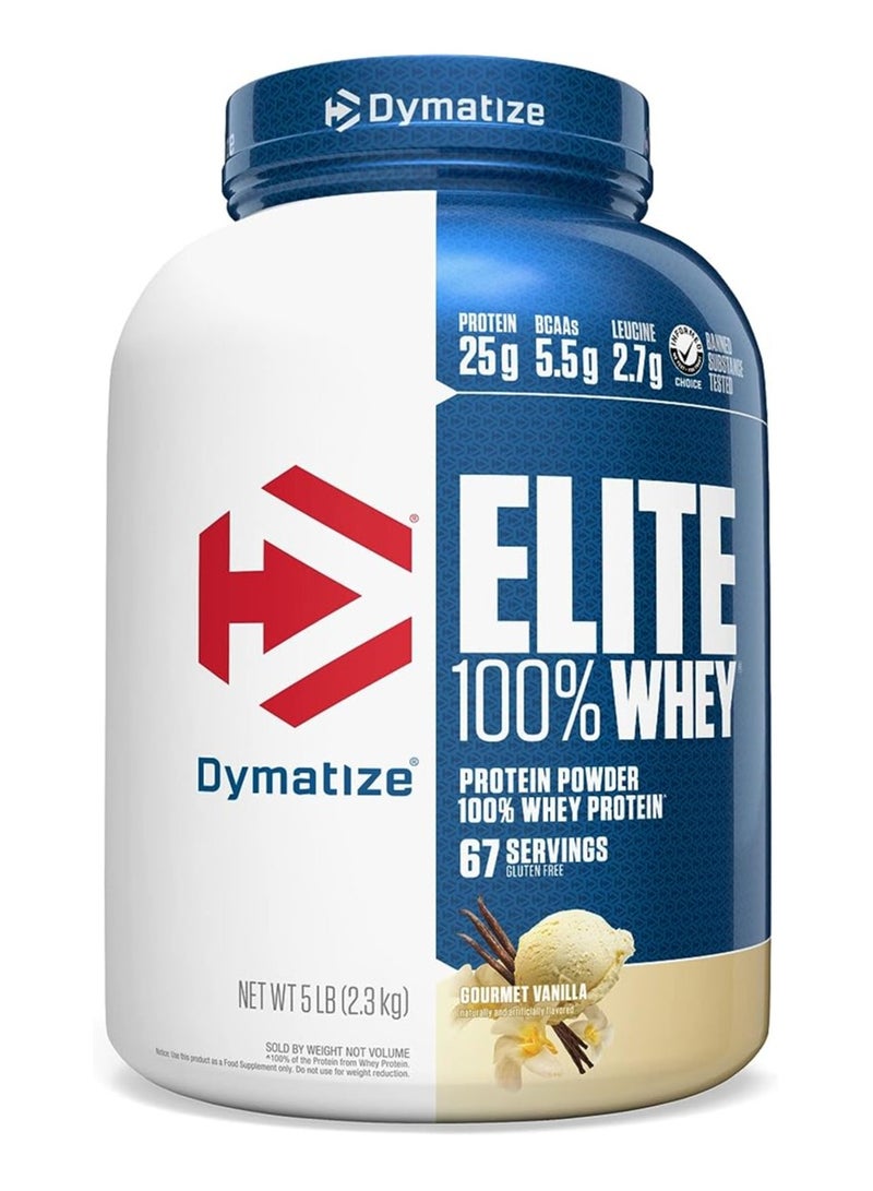 ديماتيز مسحوق بروتين مصل اللبن Dymatize Elite 100% 63SV 5LB Gourmet Vanilla - Image 1