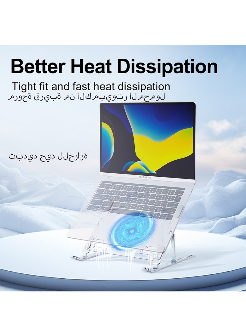 HouDeOS Aluminum Alloy Laptop Stand with Fan, Adjustable Angle, Foldable, Non-slip and Stable Tablet Stand - Image 4