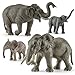 THINKBAY 4PCS Safari Elephant Animals Figurines Toys Plastic Zoo Animals Toys for Kids Includes African Asian Elephant and Cubs Birthday Gift Party Favors Cake Toppers for Boys Girls - Image 2