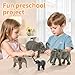 THINKBAY 4PCS Safari Elephant Animals Figurines Toys Plastic Zoo Animals Toys for Kids Includes African Asian Elephant and Cubs Birthday Gift Party Favors Cake Toppers for Boys Girls - Image 4