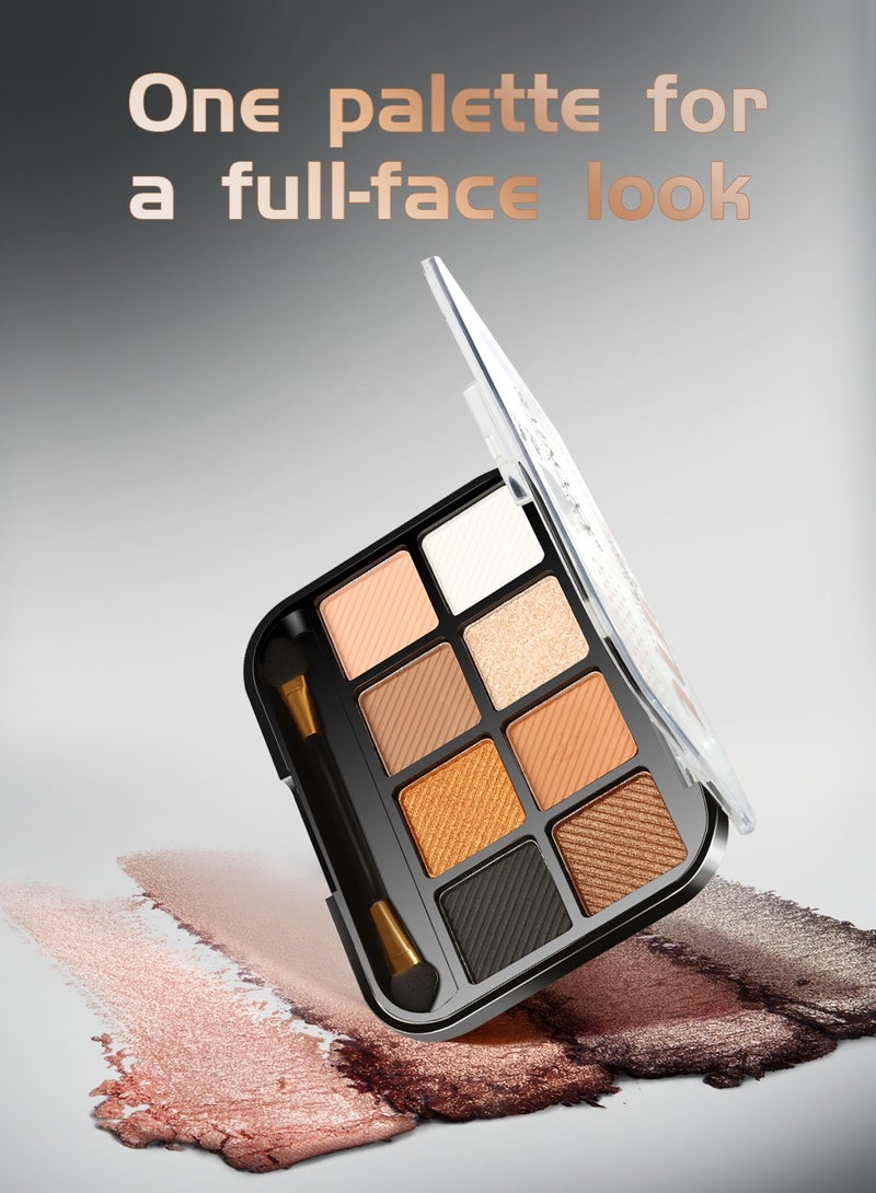 SEVENCOOL Eyeshadow Palette - Contouring Eye Shadows - 8 Perfectly Paired Shades - Dual-Tip Applicator - Image 4