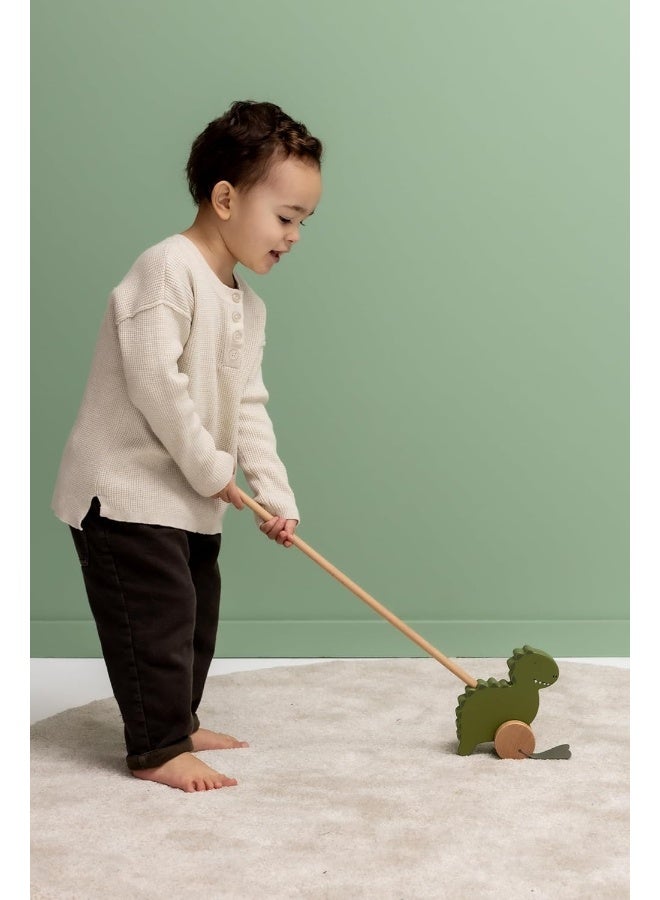 Trixie Wooden Push Toy Mr. Dino - Eco-Friendly Toddler Walking Aid - Image 3