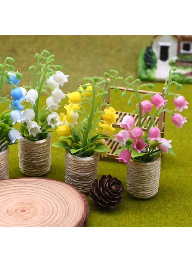 زهرة الوادي البيضاء المصغرة ديكور دمية منزل DIY أجزاء لمشهد الحديقة - Image 1