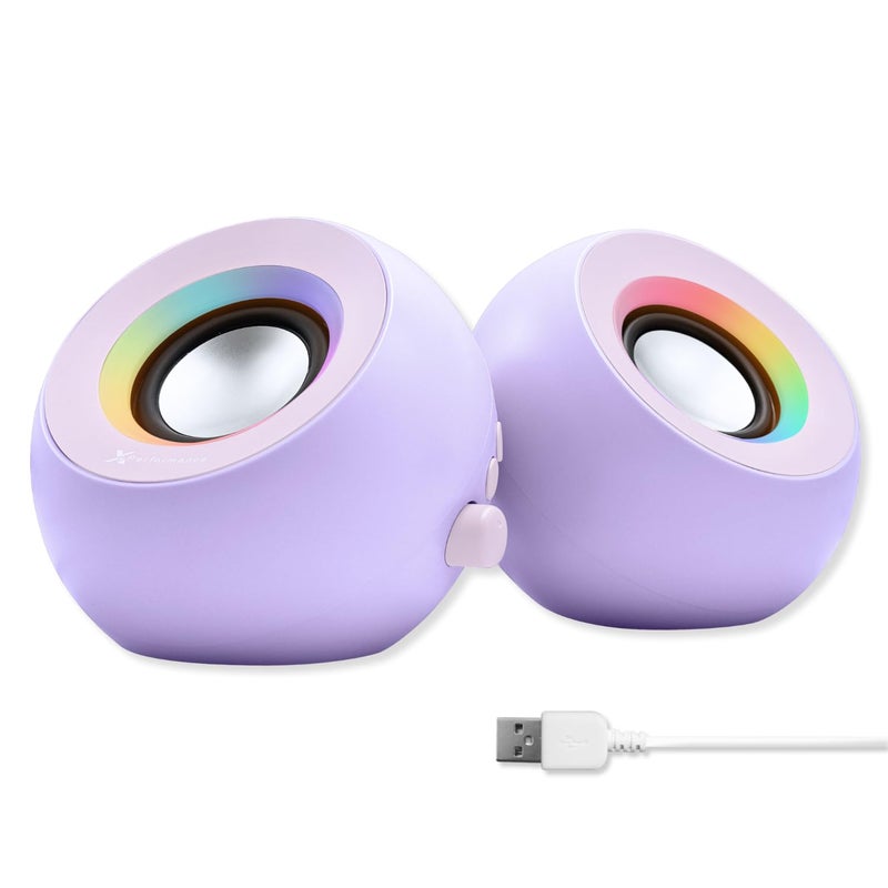 X9 Performance Purple Computer Speakers for Desktop PC with RGB Lighting, Bluetooth, USB, and AUX - Triple Mode Connection, Dual 2.25" Drivers for Work and Play - Bluetooth PC Speakers - Purple - Image 1