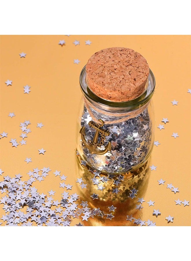 Confetti Glitter ، 4000 قطعة 30 غرام من البلاستيك نجمة الترتر Confetti Sparkly ، وتستخدم لتزيين الأظافر وعيد الميلاد الطرف اللوازم ، والفضة - Image 4