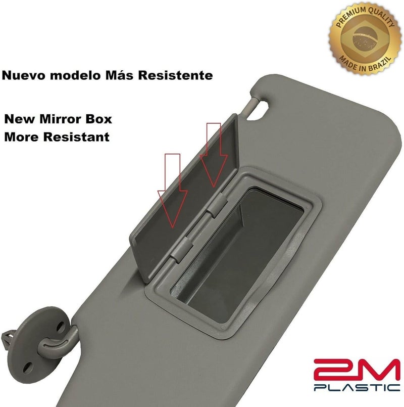 2M PLASTIC Sun Visor fits for Chevy Sonic 2012-2020 Spark 2011-2022 Gray Replacement Brand (Gray - Left) - Image 2
