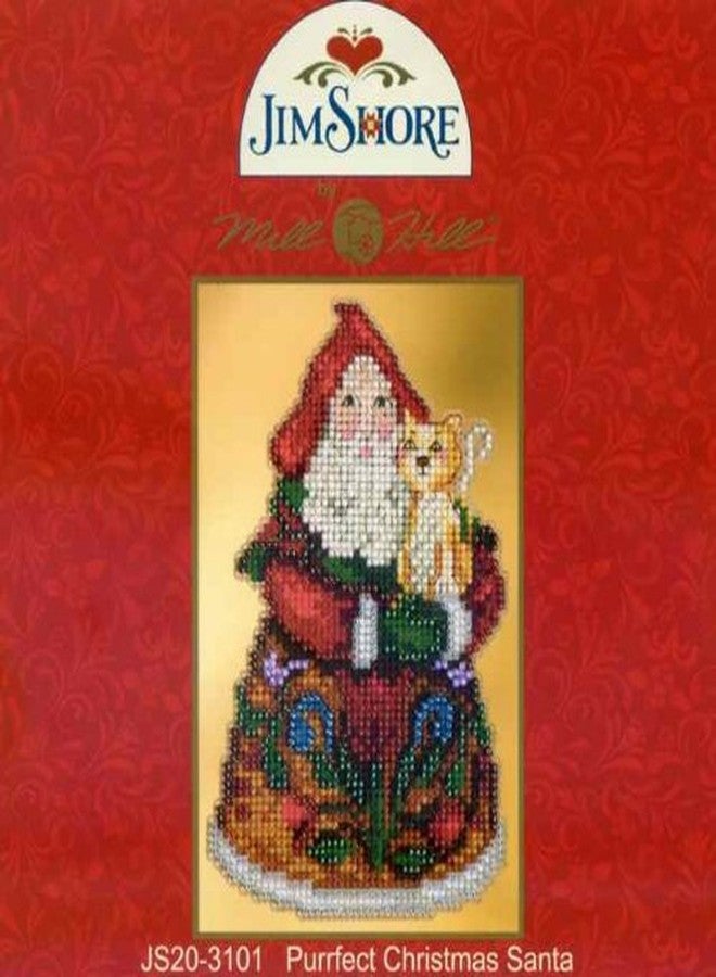 Jim Shore Purrfect Christmas Santa Beaded Counted Cross Stitch Kit 2013 Mill Hill Jim Shore JS203101 - Image 2