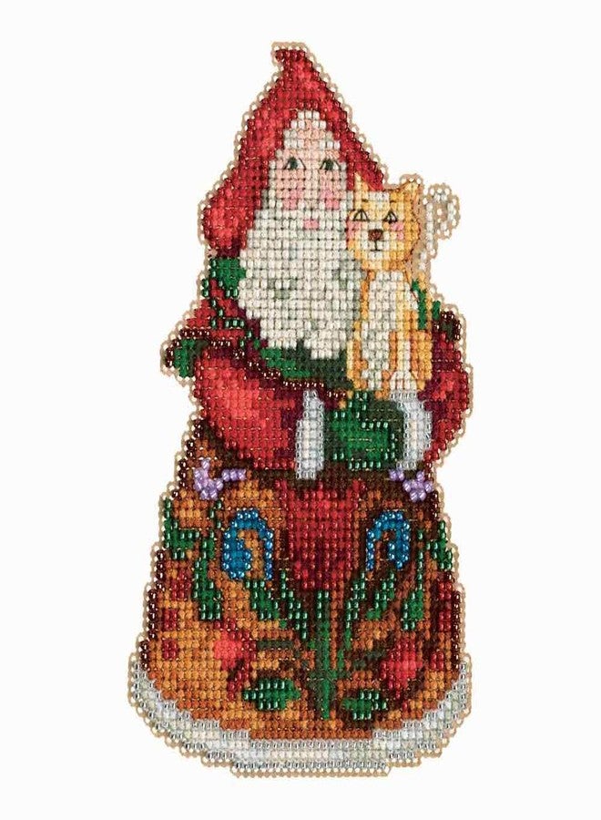 Jim Shore Purrfect Christmas Santa Beaded Counted Cross Stitch Kit 2013 Mill Hill Jim Shore JS203101 - Image 1