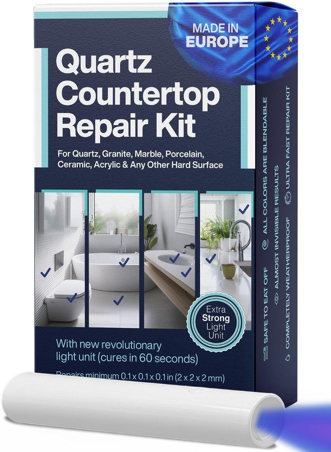 NNREPAIR Quartz Countertop Repair Kit DIY (Clear, White Acrylic & Dark White Color) - Fix Your Defect Like a Pro I Suitable for Most Repairs I Fix Broken Chips in Minutes - Image 1