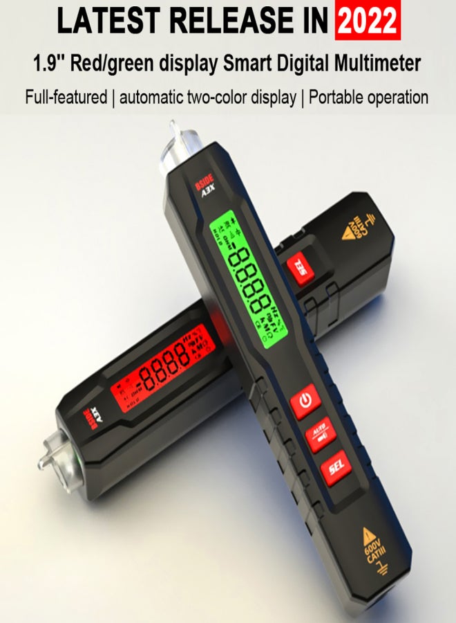 BSIDE Pen Type Digital Multimeter Portable Tester Voltmeter 1.9 Inch Bicolor Screen TRMS Voltage Capacitance Resistance Frequency Diode Continuity Temperature NCV Measurement Multifunction Multimeter - Image 2