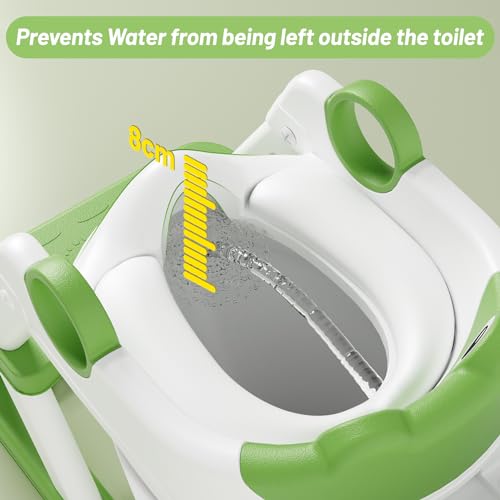 Rabb 1st Frog Potty Training Seat, Upgrade Toddler Toilet Seat for Kids Boys Girls, 2 in 1 Potty Training Toilet for Kids, Splash Guard Anti-Slip Pad Step Stool - Image 3