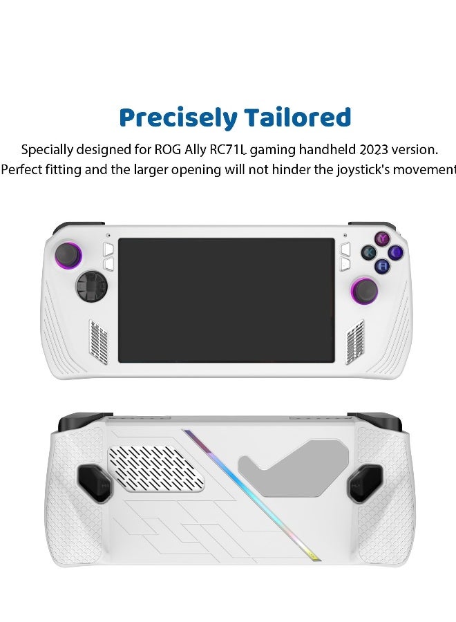 Silicone Protective Case with Kickstand for Rog Ally Gaming Handheld - Shock-Absorption, Anti-Scratch, Anti-Slip - White Cover Skin - Compatible with ROG Ally Handheld Console.  - Image 2