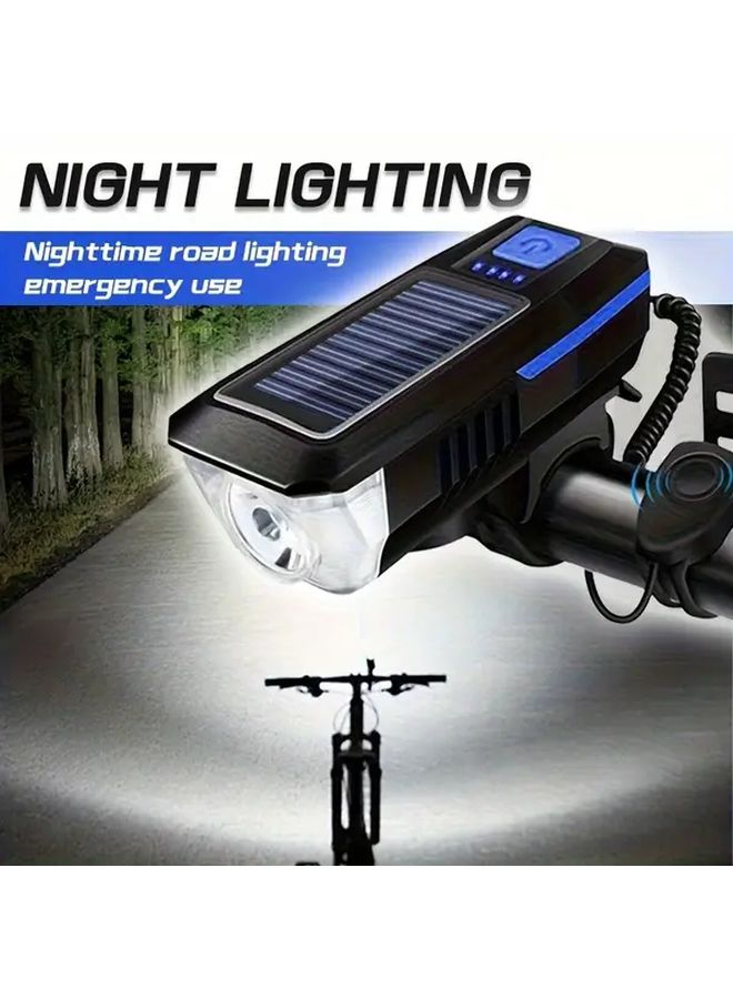 Solar USB Dual Charging Bike Light Hands Free Flashlight Cycling Travel Emergency Chedeng - Image 3