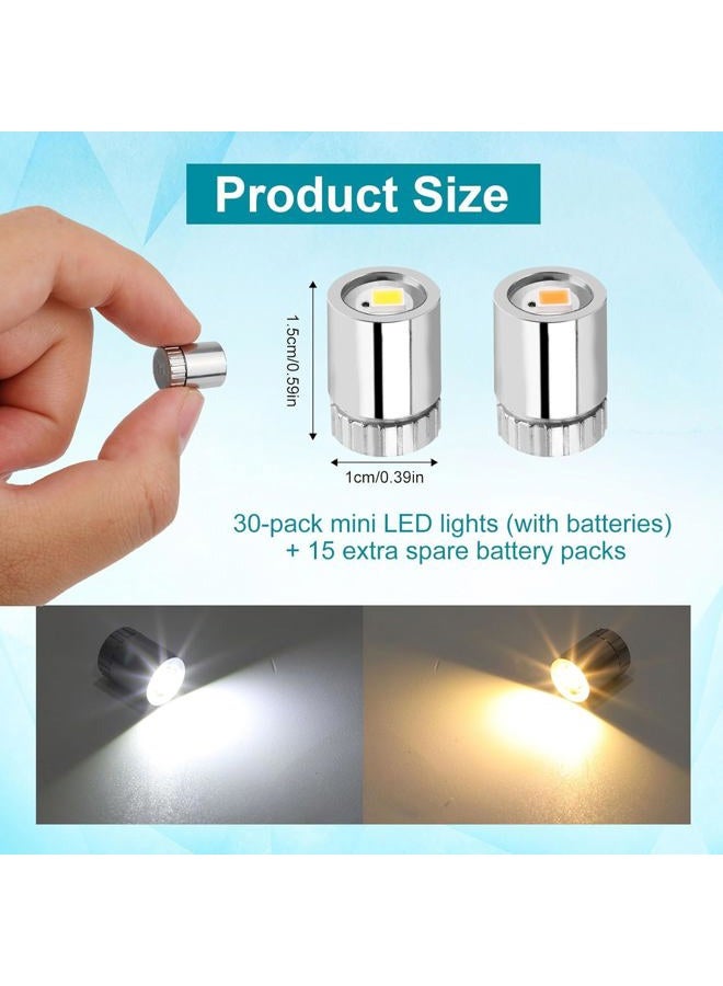 BTFO 20pcs Miniature LED Lights, Warm White & Cool White Mini Electric Micro Tiny Small Lights Battery Operated with 10pcs Batteries for Crafts Dolls House Paper Lantern Decoration Dollhouse Accessories - Image 2