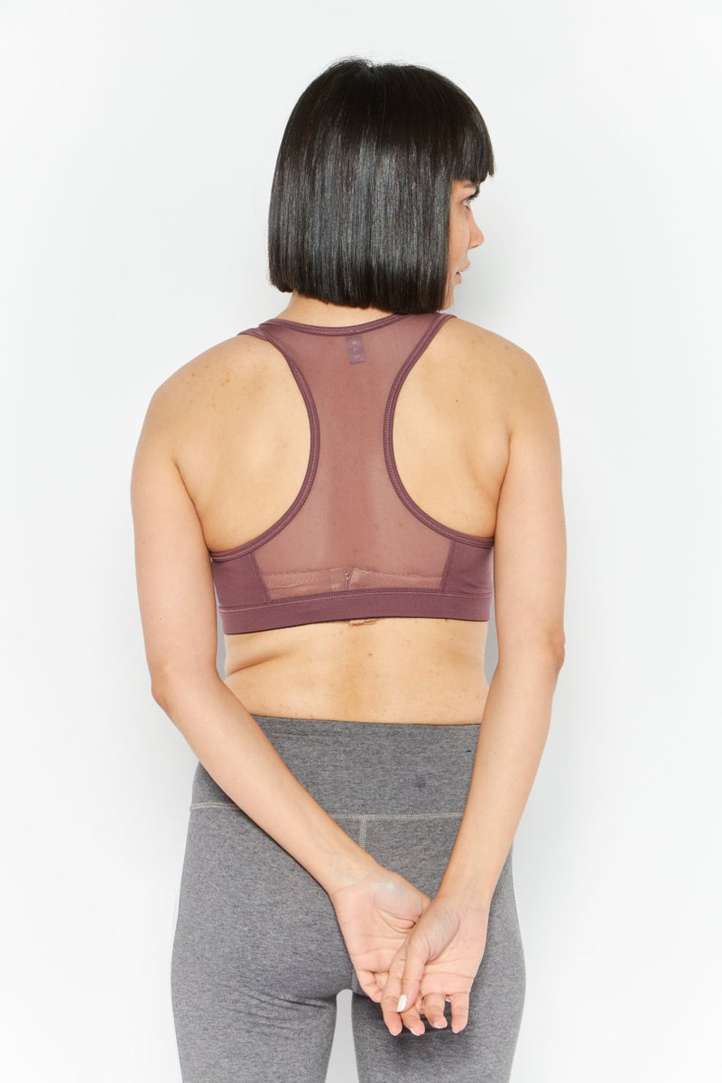 PUMA Women Brand Logo Non Padded Sports Bra, Dusty Plum - Image 4